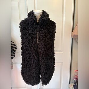 Black Faux Fur Vest